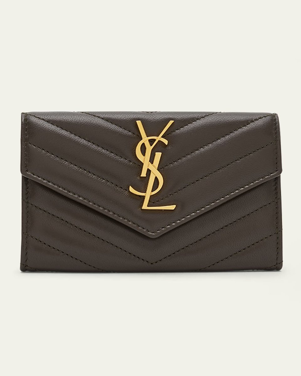 YSL Monogram Small Flap Wallet in Smooth Leather